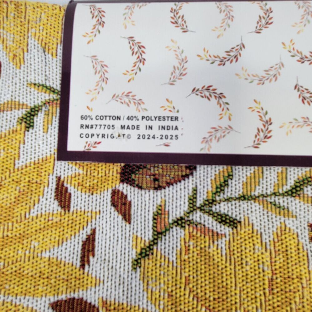 Set of 4 Yellow Sunflowers Tapestry Placemats Cotton Poly Brown Back 13" x 19" - Picture 8 of 13